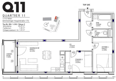 3-Zimmer-Wohnung mieten in Wien – 66,45 m², € 1.399 – Bild 12 von 13