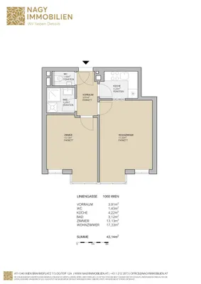 2-Zimmer-Wohnung kaufen in Wien – 43,13 m², € 299.000 – Bild 24 von 25
