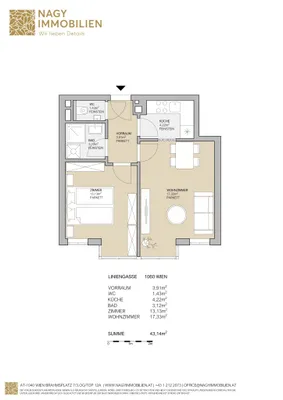 2-Zimmer-Wohnung kaufen in Wien – 43,13 m², € 299.000 – Bild 25 von 25