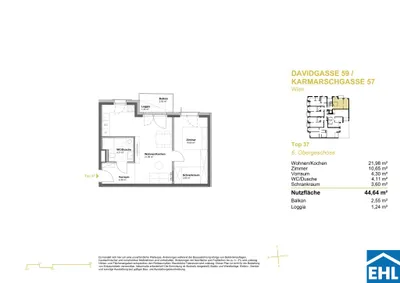 2-Zimmer-Wohnung kaufen in Wien – 44,64 m², € 322.500 – Bild 5 von 5
