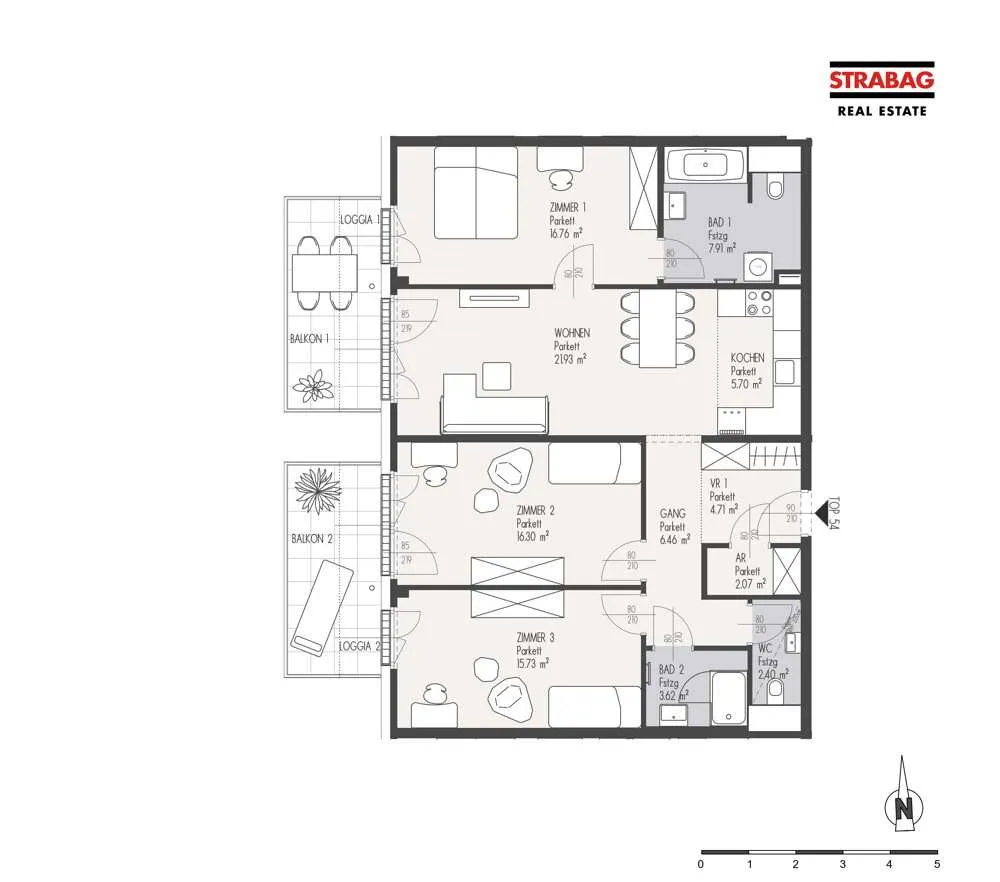 MEIN:G - Moderne 4-Zimmer Wohnung mit 2 Balkonen - Ansicht 2