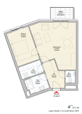 2-Zimmer-Wohnung mieten in Wien – 57,48 m², € 1.099 – Bild 20 von 20