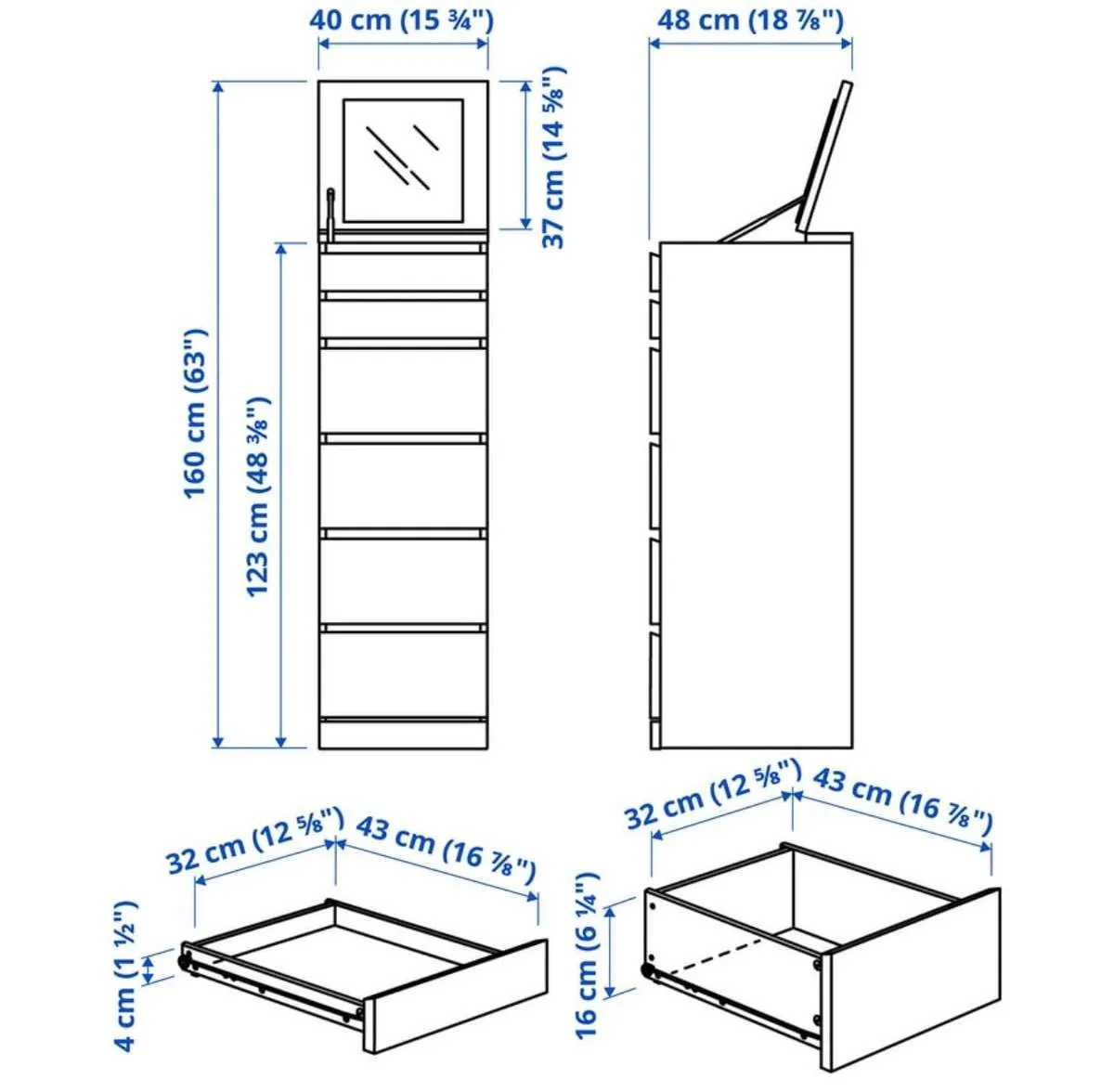 IKEA Malm Kommode mit 6 Schubladen, € 20,- (1210 Wien)