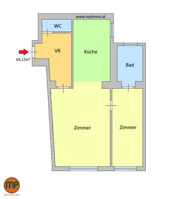 2-Zimmer-Wohnung mieten in Wien – 64,15 m², € 899 – Bild 8 von 12
