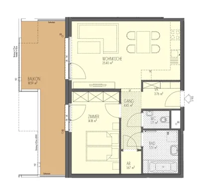 2-Zimmer-Wohnung mieten in Wien – 57 m², € 1.568 – Bild 11 von 11