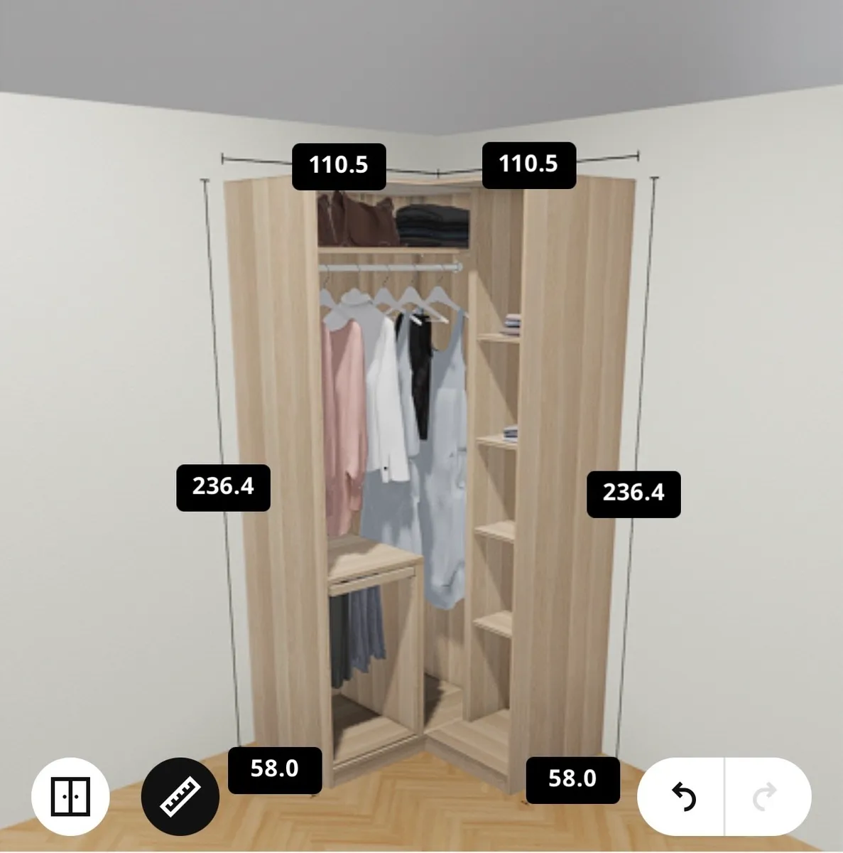 IKEA PAX Eckkleiderschrank / Eckschrank - sehr guter Zustand, € 220,- (1100 Wien)