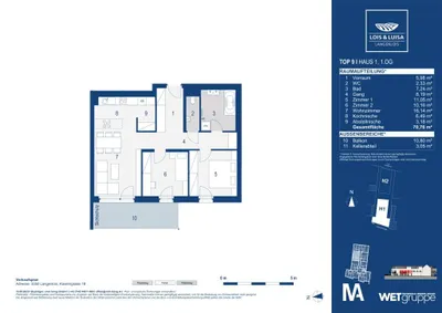 3-Zimmer-Wohnung kaufen in Krems Land – 70,76 m², € 329.000 – Bild 7 von 7