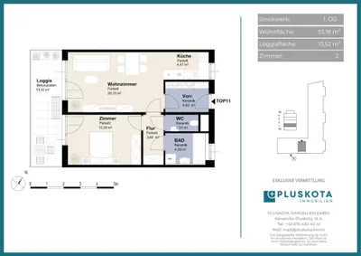 2-Zimmer-Wohnung mieten in Wien – 53,18 m², € 1.190 – Bild 13 von 13