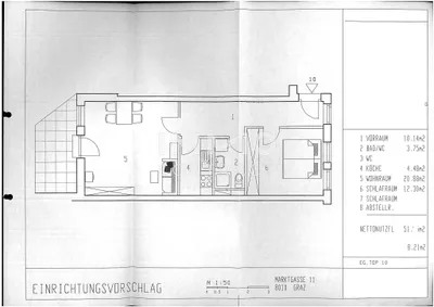 2-Zimmer-Wohnung mieten in Graz – 51,08 m², € 631 – Bild 11 von 11