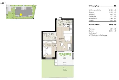 2-Zimmer-Wohnung kaufen in Liezen – 47,06 m², € 624.914 – Bild 2 von 9