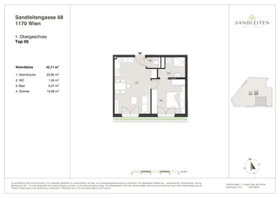 2-Zimmer-Wohnung kaufen in Wien – 42,71 m², € 299.000 – Bild 16 von 16