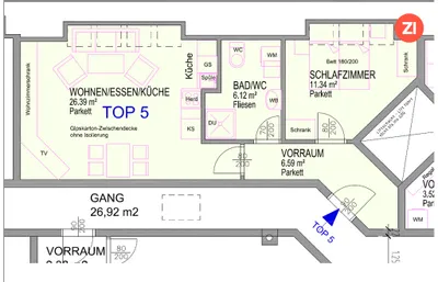 2-Zimmer-Wohnung mieten in Perg – 50 m², € 589 – Bild 5 von 5