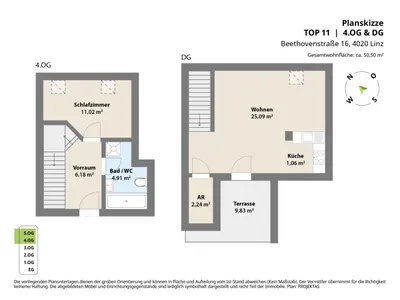2-Zimmer-Wohnung mieten in Linz – 53,5 m², € 749 – Bild 11 von 11