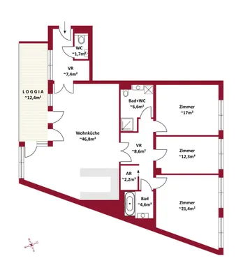 4-Zimmer-Wohnung mieten in Wien – 128,63 m², € 2.642 – Bild 10 von 10