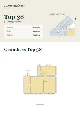 3-Zimmer-Wohnung kaufen in Wien – 69,86 m², € 346.357 – Bild 2 von 3