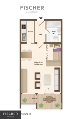 1-Zimmer-Wohnung kaufen in Villach – 37,67 m², € 119.000 – Bild 9 von 9