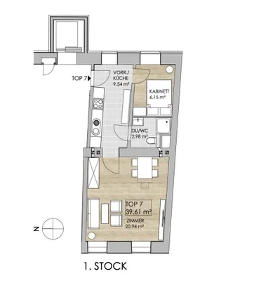 2-Zimmer-Wohnung kaufen in Wien – 39,61 m², € 239.000 – Bild 7 von 7