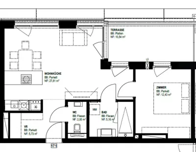 2-Zimmer-Wohnung mieten in Wien – 53,13 m², € 1.199 – Bild 12 von 12