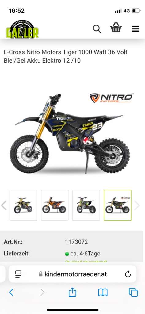 Nitro Motors Tiger 1000W Motocross