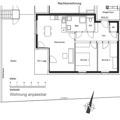 Wohnung mieten in Graz – 77,1 m², € 1.191 – Bild 2 von 2