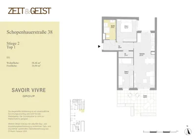 3-Zimmer-Wohnung mieten in Wien – 58,46 m², € 1.718 – Bild 5 von 5