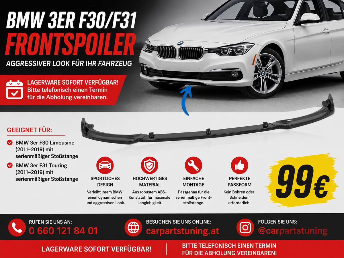 Frontschürze passend für BMW 3er F30 Limousine F31 Touring (2011-2019) Standard Stoßstange Piano Black Edition