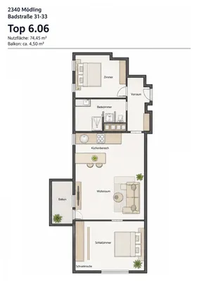 3-Zimmer-Wohnung kaufen in Mödling – 69 m², € 299.000 – Bild 24 von 25