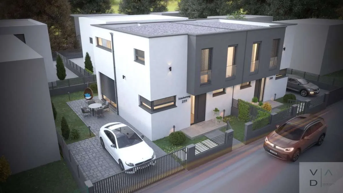 Privatverkauf & Neubau mit Wohnkeller & An der Grenze Wien Moderne Doppelhaushälften & Der Bau hat bereits gestartet & Geringfügige Veränderungen sind noch möglich - Ansicht 3