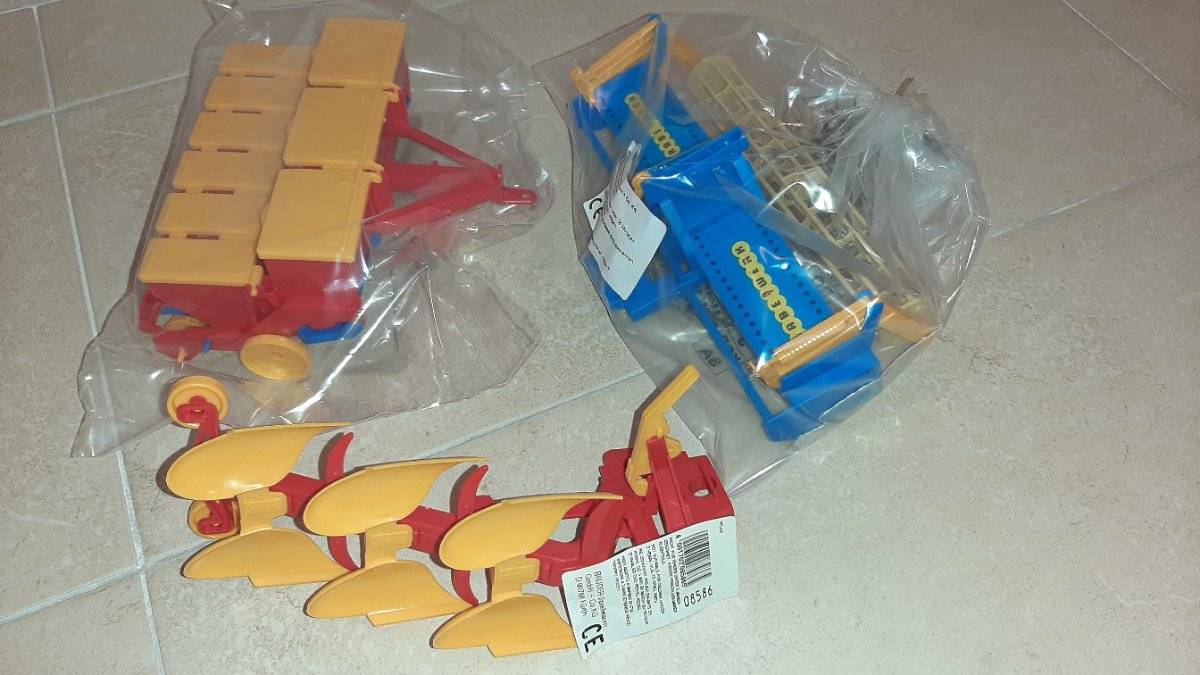 Bruder Traktor Zubehör Pflug Kreiselegge Sämaschine Raritäten