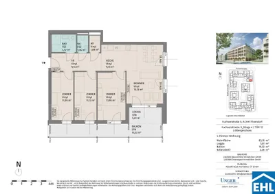 4-Zimmer-Wohnung mieten in Tulln – 83,1 m², € 1.265 – Bild 9 von 9