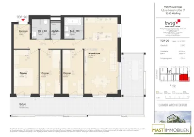 4-Zimmer-Wohnung kaufen in Mödling – 85,53 m², € 649.000 – Bild 16 von 16
