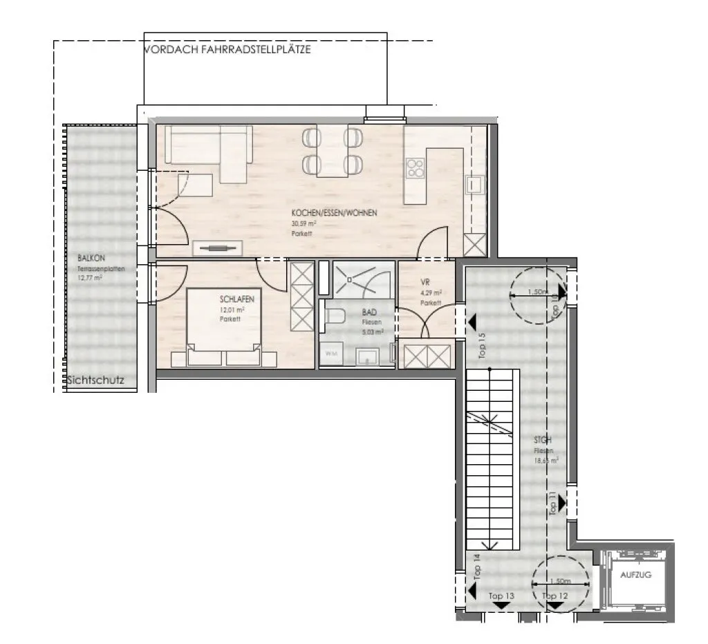 DAS LIMBERG | Wo Geschichte weiterwohnt: 2-Zimmer-Wohnung im 2.OG, TOP 15 - Ansicht 2