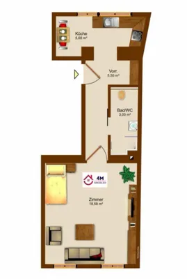 1-Zimmer-Wohnung kaufen in Wien – 32,76 m², € 169.900 – Bild 11 von 11