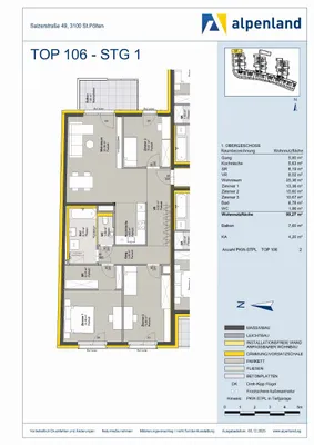 4-Zimmer-Wohnung mieten in Sankt Pölten – 99,33 m², € 1.190 – Bild 7 von 7