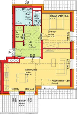 2-Zimmer-Wohnung mieten in Wiener Neustadt Land – 61,95 m², € 659 – Bild 4 von 4