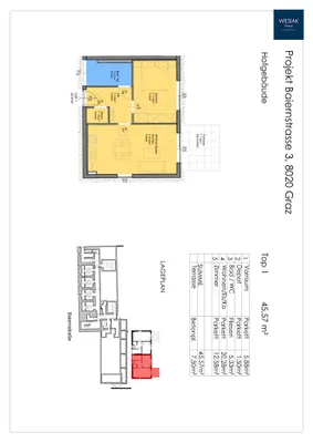 2-Zimmer-Wohnung mieten in Graz – 46 m², € 667 – Bild 4 von 4
