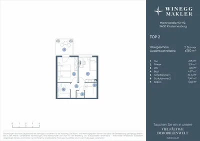 3-Zimmer-Wohnung kaufen in Tulln – 67,8 m², € 295.000 – Bild 18 von 18