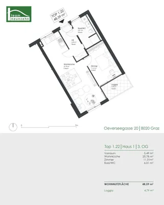 2-Zimmer-Wohnung mieten in Graz – 48,59 m², € 750 – Bild 17 von 17