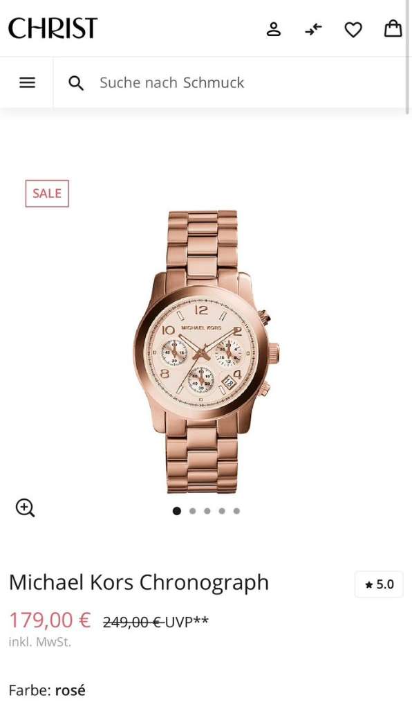 Neue originale Michael outlet Kors Chronograph Uhr in roségold