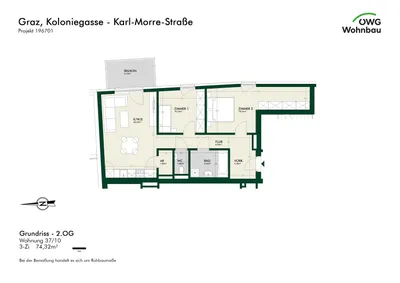 3-Zimmer-Wohnung mieten in Graz – 74,3 m², € 1.252 – Bild 5 von 5