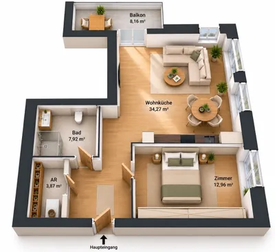 3-Zimmer-Wohnung mieten in Oberpullendorf – 60 m², € 886 – Bild 3 von 6