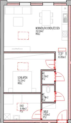 2-Zimmer-Wohnung mieten in Steyr – 63 m², € 770 – Bild 12 von 13