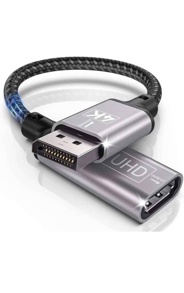 Tanzato DisplayPort auf HDMI 4K-Stecker auf Buchse, unidirektionaler DP-zu-HDMI-Adapter, DisplayPort-zu-HDMI-Adapter, kompatibel mit Laptops, Desktops, Lenovo, Dell, HP HDTV-Projektoren