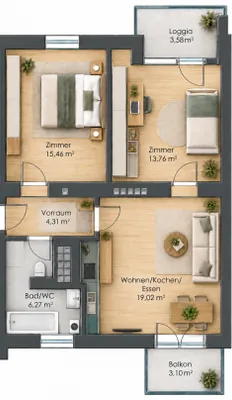 3-Zimmer-Wohnung kaufen in Innsbruck – 60,98 m², € 384.000 – Bild 9 von 9