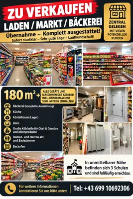 Gewerbeimmobilie mieten in Wien – 180 m², € 2.538