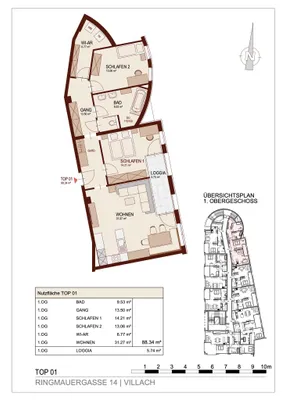 3-Zimmer-Wohnung kaufen in Villach – 88,61 m², € 472.111 – Bild 2 von 2