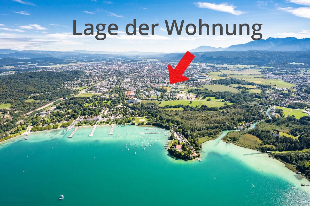 Neubau 3-Zimmer-Wohnung im 2. Stock mit 25 m² großem Südbalkon in Top-Lage (Uni/ Lakeside), Klagenfurt