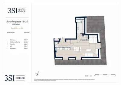 1-Zimmer-Wohnung kaufen in Wien – 43,11 m², € 339.000 – Bild 9 von 9