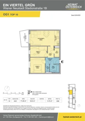 3-Zimmer-Wohnung mieten in Wiener Neustadt – 71,29 m², € 914 – Bild 24 von 30