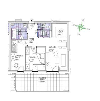 3-Zimmer-Wohnung kaufen in Villach Land – 69,08 m², € 323.000 – Bild 2 von 9